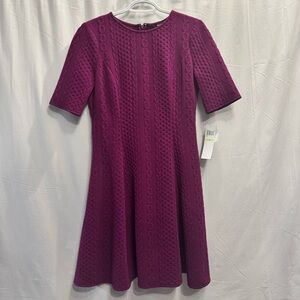 Suite 7 Magenta Textured Knit Dress Cable Knit Pattern Plum 2010s Sz 4